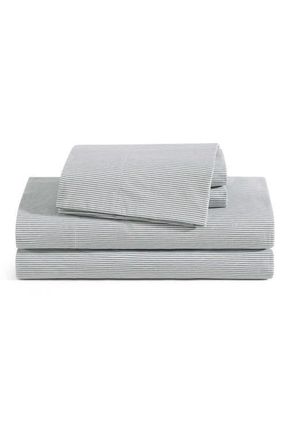 Tommy Hilfiger Ithaca Stripe Cotton Percale Sheet Set in White/dark Green at Nordstrom, Size Twin Xl