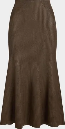 Ralph Lauren Collection Adrianna Foiled Rib-Knit Sweater Skirt
