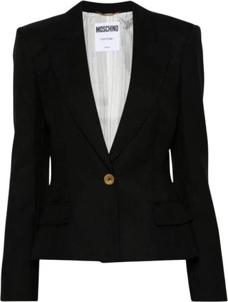 Moschino Chique Blazer - Dames - Blazers - Zwart - M - Wol - Jassen