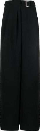 Alberta Ferretti wide-leg belted trousers - women - Polyurethane/Polyester/Acetate/Cupro - 40 - Black