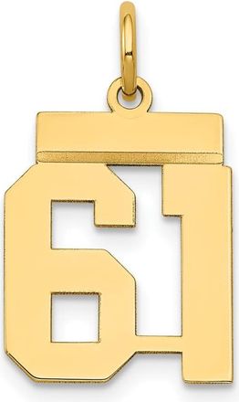 Diamond2Deal 14k Yellow Gold Small Polished Number Charm Pendant