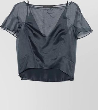 Max Mara silk boat neck kimono sleeve blouse