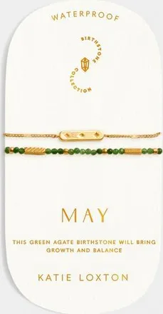 Katie Loxton Birthstone Bracelet May in Green Agate at Nordstrom