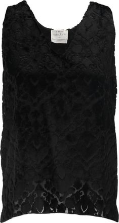 Forte_Forte Devor&eacute; Textured Viscose-Silk Sleeveless Top
