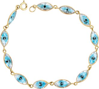 Ariana Rabbani Evil Eyes Marquise Bracelet Yellow Gold