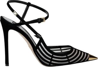 Elisabetta Franchi Pumps met spitse neus - Dames - Pumps - Zwart - 40 EU - Leer - Schoenen