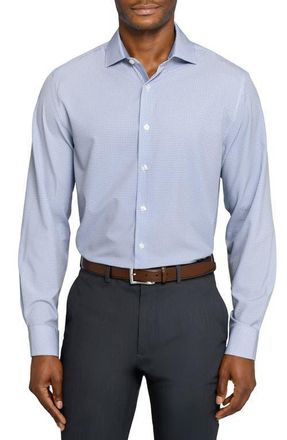 W.R.K Regular Fit Octagon Geo Performance Dress Shirt in White/Blue at Nordstrom, Size 17.5R