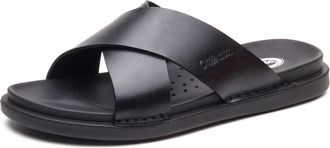 Base London Drift Leren Heren Zwarte Sandalen