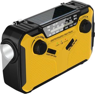 OEM Radio De Emergencia Con Manivela Solar, Bater&iacute;a De 3000 Mah, Radio Meteorol&oacute;gica Con Linterna, Alarma Sos Y Wb/am/fm Para Supervivencia En Desastres