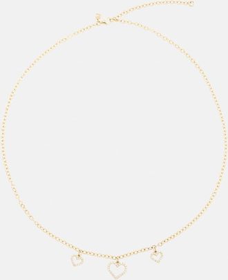 Sydney Evan Three Hearts 14kt gold necklace with diamonds