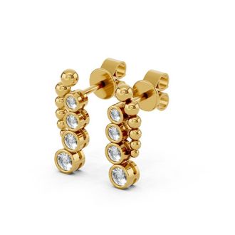 Diamond2Deal 14k Yellow Gold 0.5 Ct Round Lab Grown Diamond Dangle Earrings