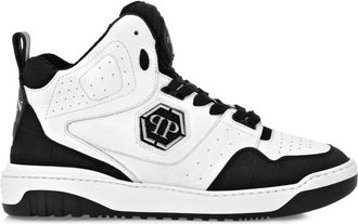 Philipp Plein logo-plaque sneakers - men - Fabric/Acetate/Calf Leather/Calf Leather - 40 - Black