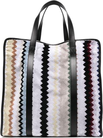 Missoni zigzag-woven tote bag - women - Cotton - OS - Grey