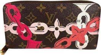 Louis Vuitton Brown Pink Monogram Canvas Long Wallet (Bi-Fold) (Pre-Owned)