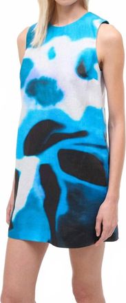 Staud Brea Linen Dress In Blue Haze