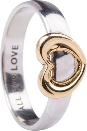 Pandora Radiante Tweekleurige Schuifhart Ring - Dames - Ringen - Grijs - 52 MM - Accessoires