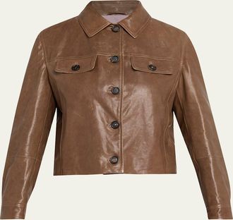 Brunello Cucinelli Button-Down Leather Jacket