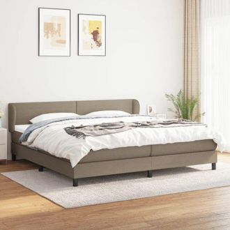 vidaXL Vidaxl - Cama Box Spring Con Colch&oacute;n Tela Gris Taupe 200x200 Cm