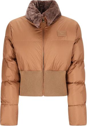 Fendi Heritage Short Down Jacket - Dames - Winterjassen - Beige - M - Wol - Jassen