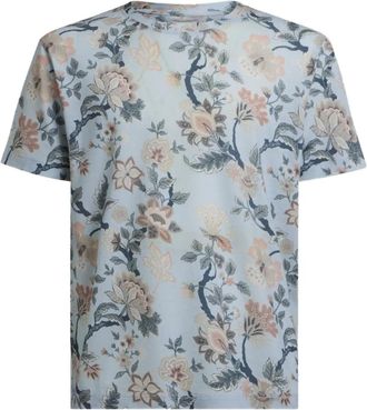 Etro T-shirt a fiori - Blu