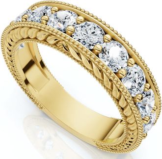 Pompeii3 1Ct Heather Diamond Vintage Wedding Ring 10k Gold Lab Grown