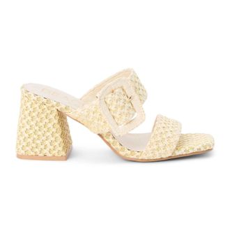 Matisse Footwear Womens Lucy Block Heel In Raffia French Vanilla