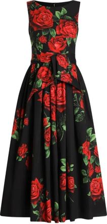 Dolce & Gabbana Abito Midi Pieghettato - - Dresses - Donna - Nero - M
