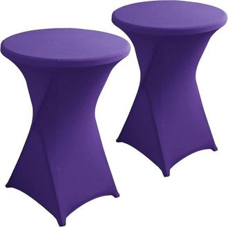 No Brand 2 Manteles Altos Morados, Cubiertas El&aacute;sticas Para Mesas Altas, Cubierta Para Mesa Redonda De Bar, Bodas Y Fiestas (80 X 110 Cm)