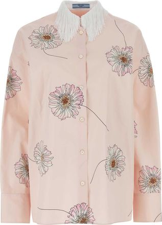 Prada Gedrukte Poplin Oversized Shirt