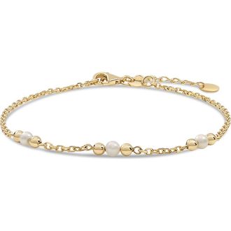Devata Freshwater Pearl Chain Bracelet in 14K Gold in Yellow Gold at Nordstrom, Size 7.5