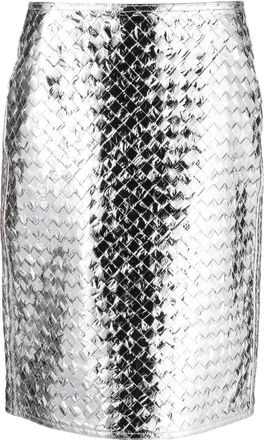 Bottega Veneta High Waisted Skirt - Womens - Lamb Skin