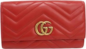 Gucci Pre-owned Long wallet (bi-fold) - Dames - Vintage Accessoires - Rood - ONE Size - Vintage