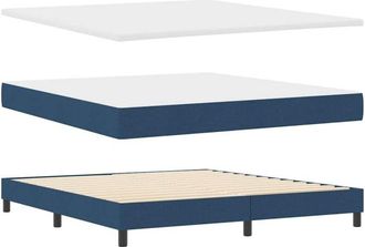 vidaXL Box Spring Bed with Mattress Blue 180 x 200 cm Fabric vidaXL