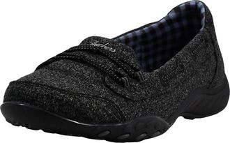Skechers Womens, Breathe Easy - Good Influence Slip-On Shoe, Black, 6 Wide