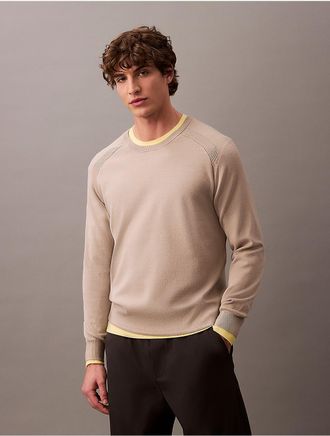 Calvin Klein Mens Tech Knit Crewneck Sweater - Brown - 2XL