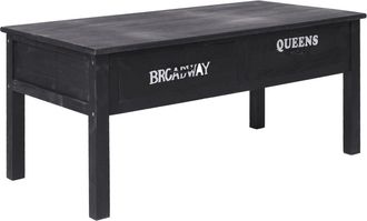 vidaXL Mesa De Centro De Madera Negro 100x50x45 Cm Vidaxl