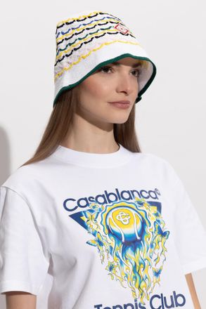 Casablanca Hat With Logo, Unisex, White