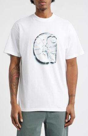 Carhartt Work in Progress Shattered Logo Organic Cotton Graphic T-Shirt in White at Nordstrom, Size Xx-Large