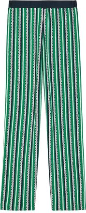 SIMKHAI Brenner Striped Straight-leg Knit Trousers - Green - S (UK8-10 / S)