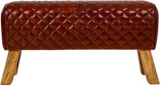 Wanderlust Deco Wanderlust Deco - Banqueta De Piel Roja 89x46x35
