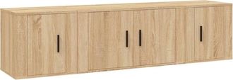 Berkfield Home 3 Piece TV Cabinet Set Sonoma Oak Engineered Wood in Light Tan
