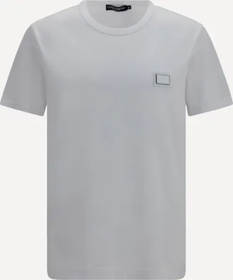 Dolce & Gabbana Cotton T-shirt with logo plaque Male 48