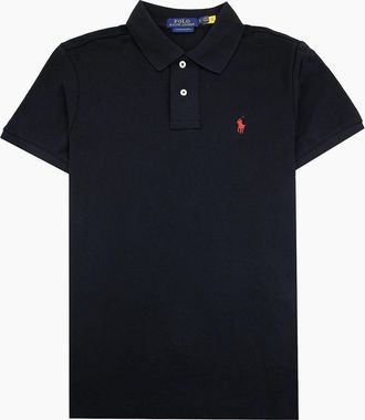 Polo Ralph Lauren Mens Polo Ralph Lauren Custom Slim Fit Polo Black - Size: 44