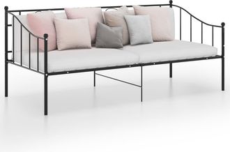 vidaXL Estructura De Sof&aacute; Cama Sin Colch&oacute;n Metal Negro 90x200 Cm Vidaxl