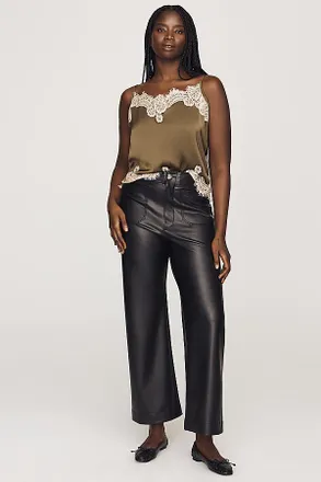 Maeve Colette Faux-Leather Full-Length Pants
