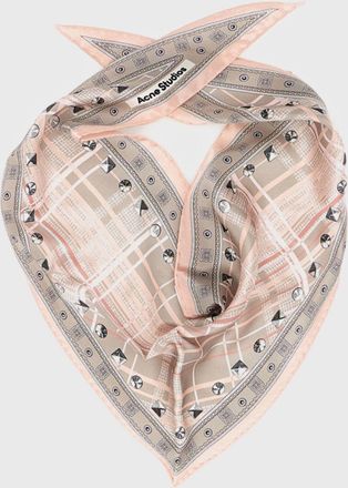 Acne Studios Bandana triangolare in seta biologica con stampa check