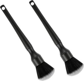 No Brand Juego De 2 Cepillos De Limpieza Suaves Para Interiores Y Limpieza De Detalles - Antiest&aacute;ticos, Para Coche, Teclado Y Joyer&iacute;a, Color Negro
