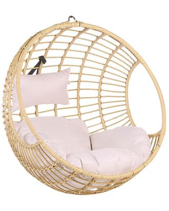 Beliani Sill&oacute;n colgante rat&aacute;n sint&eacute;tico natural