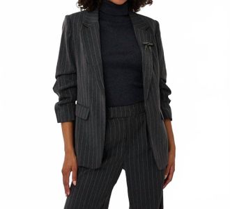 Esqualo Blaer Blazer In Dark Grey Melange