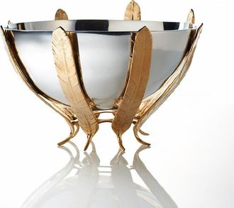 Lunares Feather Pedestal Bowl in Gold at Nordstrom